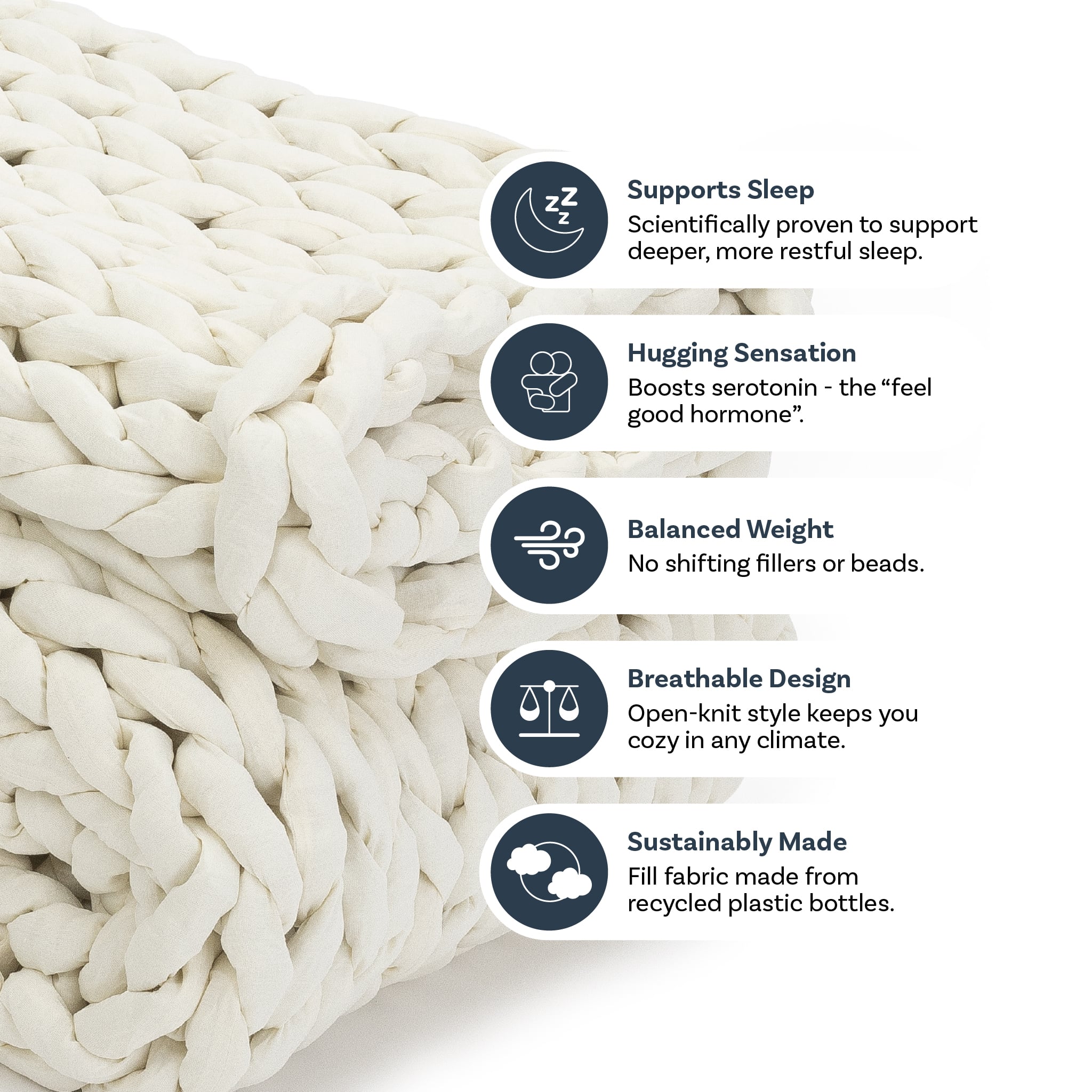 Nuzzie : Knit Weighted Blanket - Heartstrong Sleep