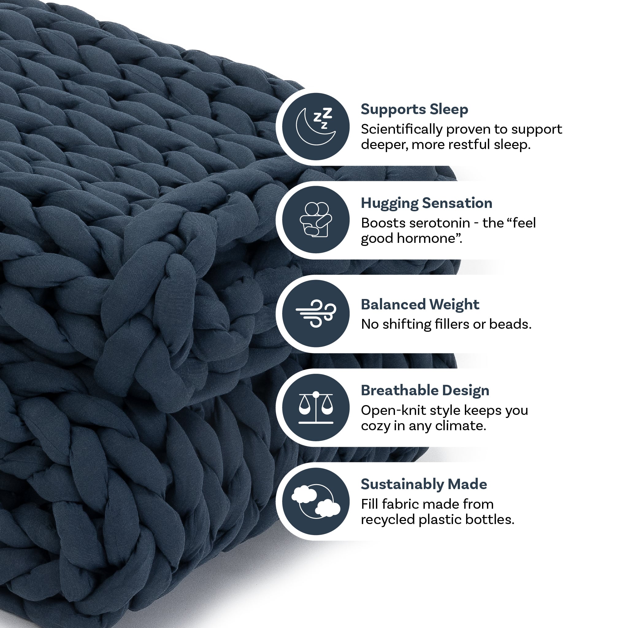 Nuzzie : Knit Weighted Blanket - Heartstrong Sleep