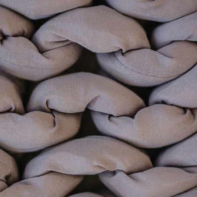 Nuzzie knit weighted blanket in Dusty Rose, close-up of the fabric