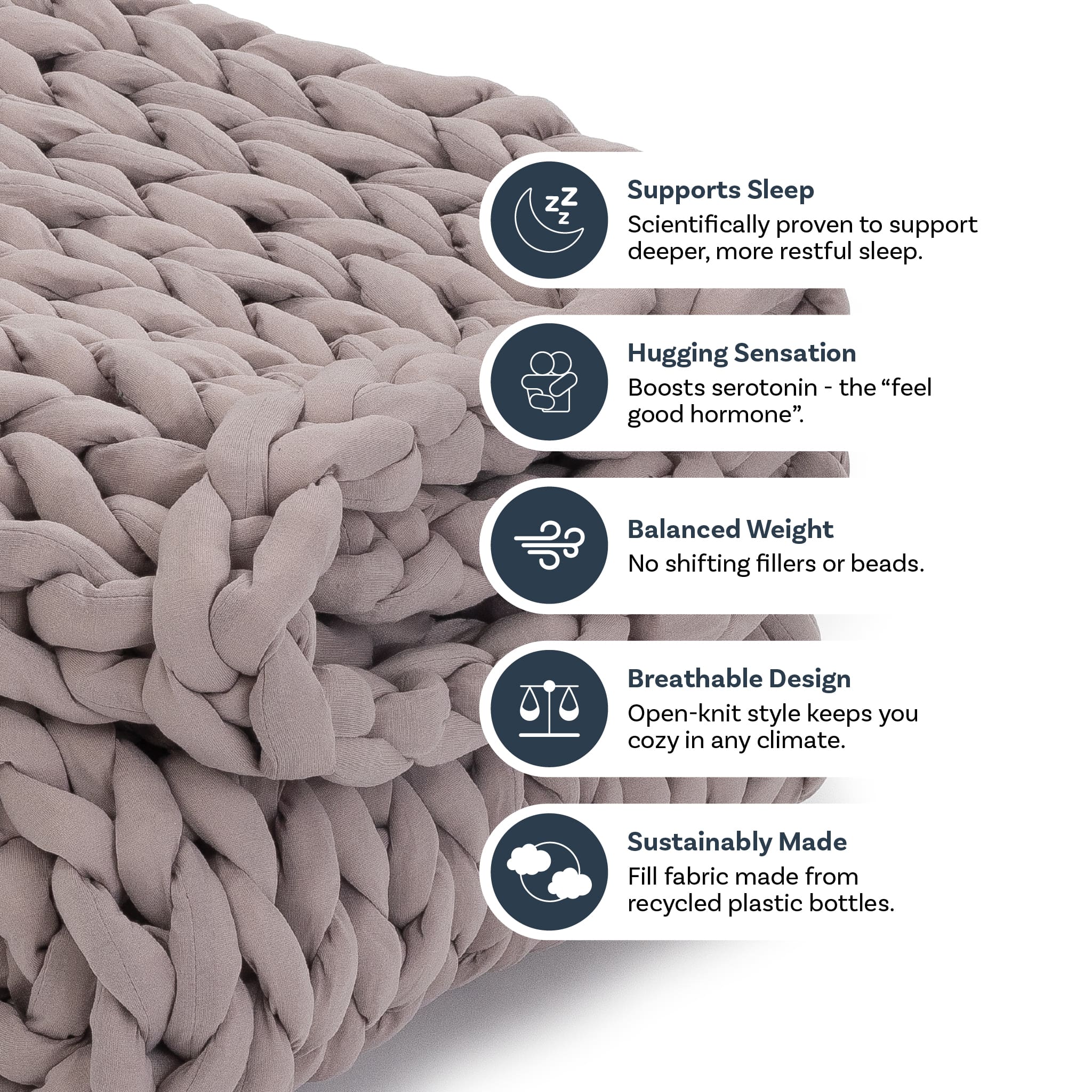 Nuzzie : Knit Weighted Blanket - Heartstrong Sleep