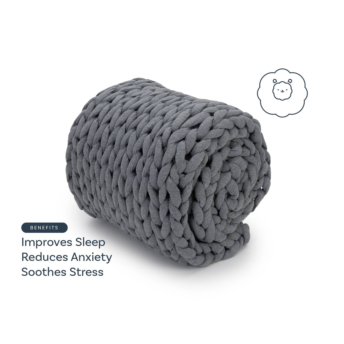 Graphic outlining therapeutic benefits of deep touch pressure therapy with Nuzzie blanket