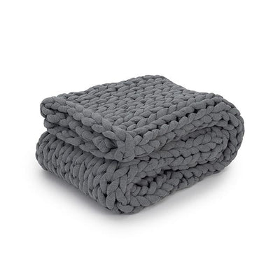 Nuzzie : Knit Weighted Blanket - Heather Color Folded