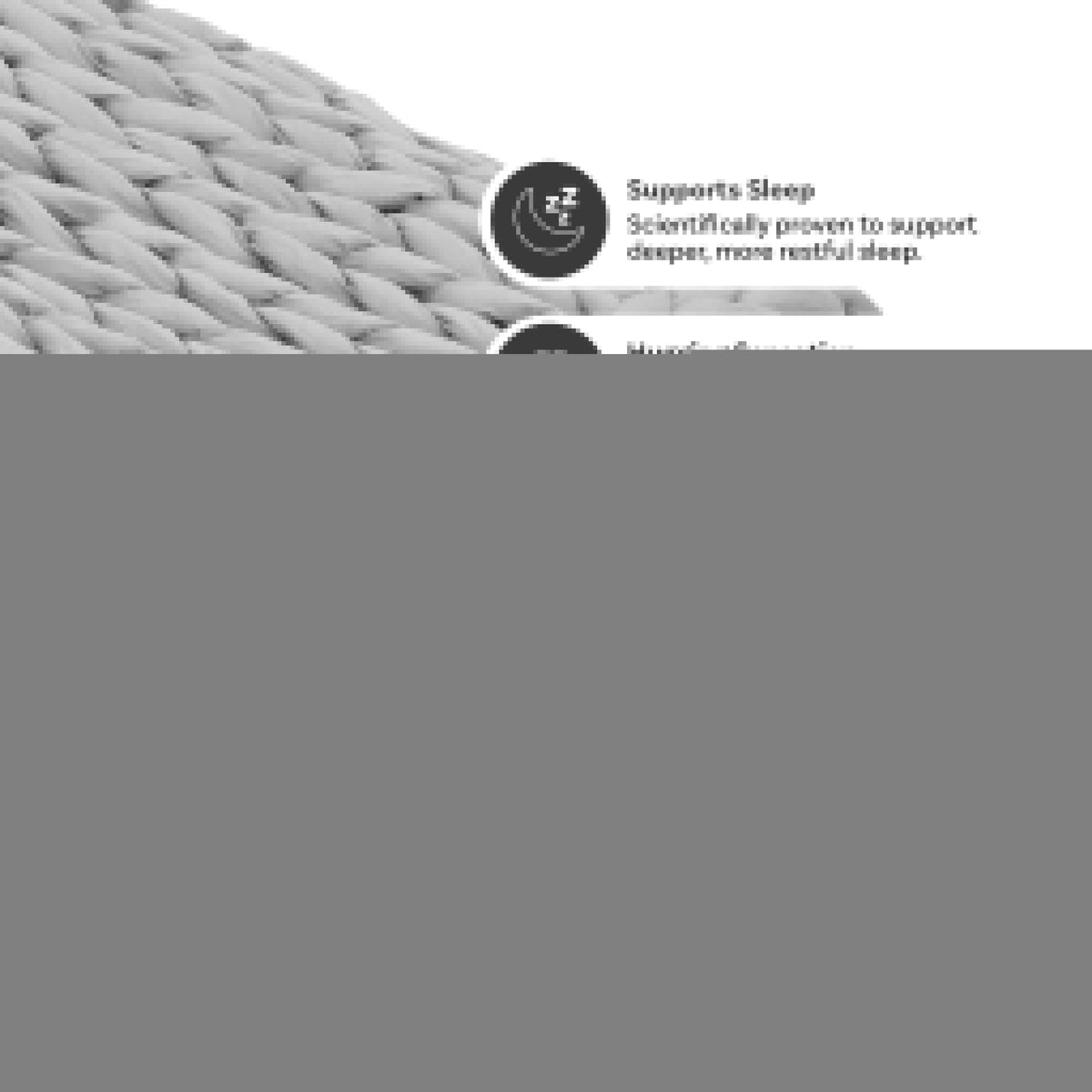 Nuzzie knit weighted blanket in Misty Grey