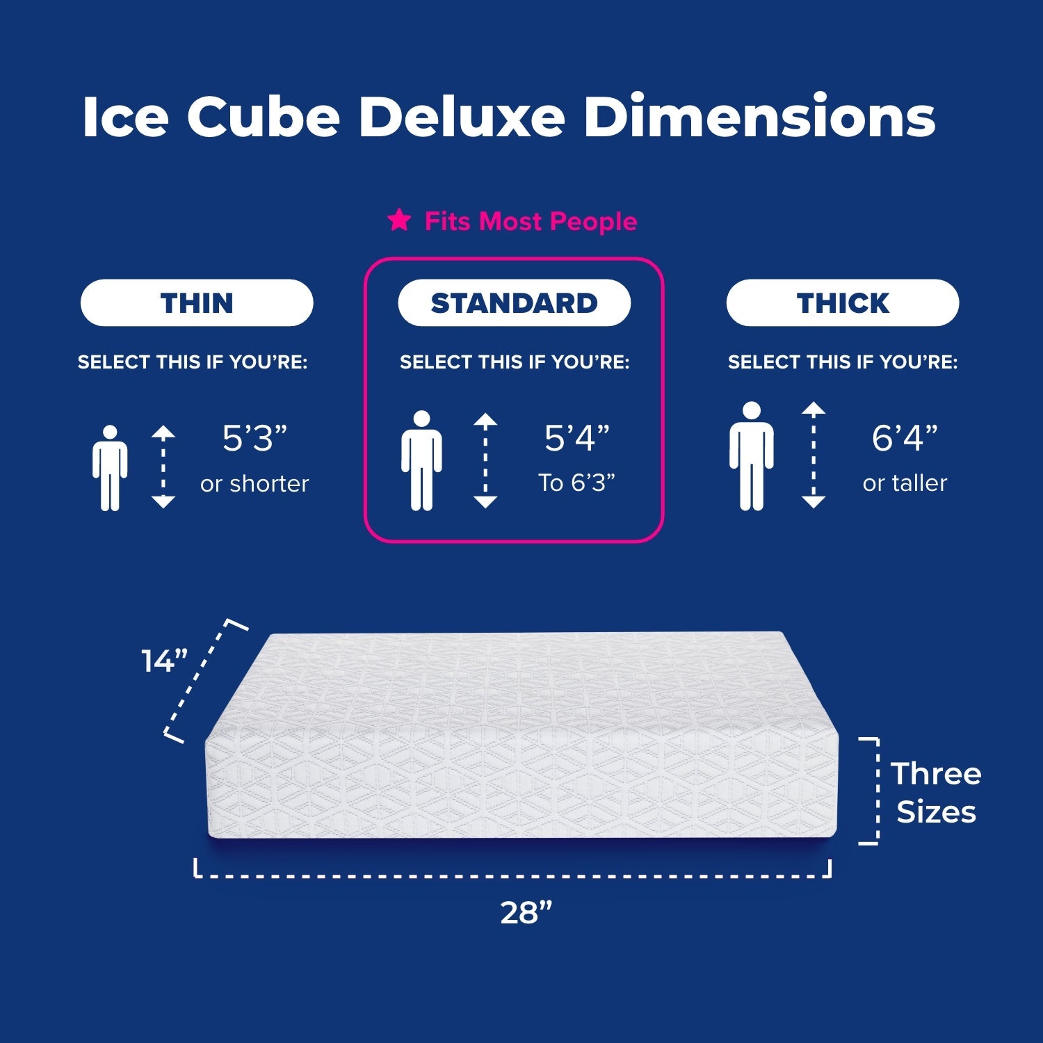 Pillow Cube - Ice Cube Deluxe - Dimensions