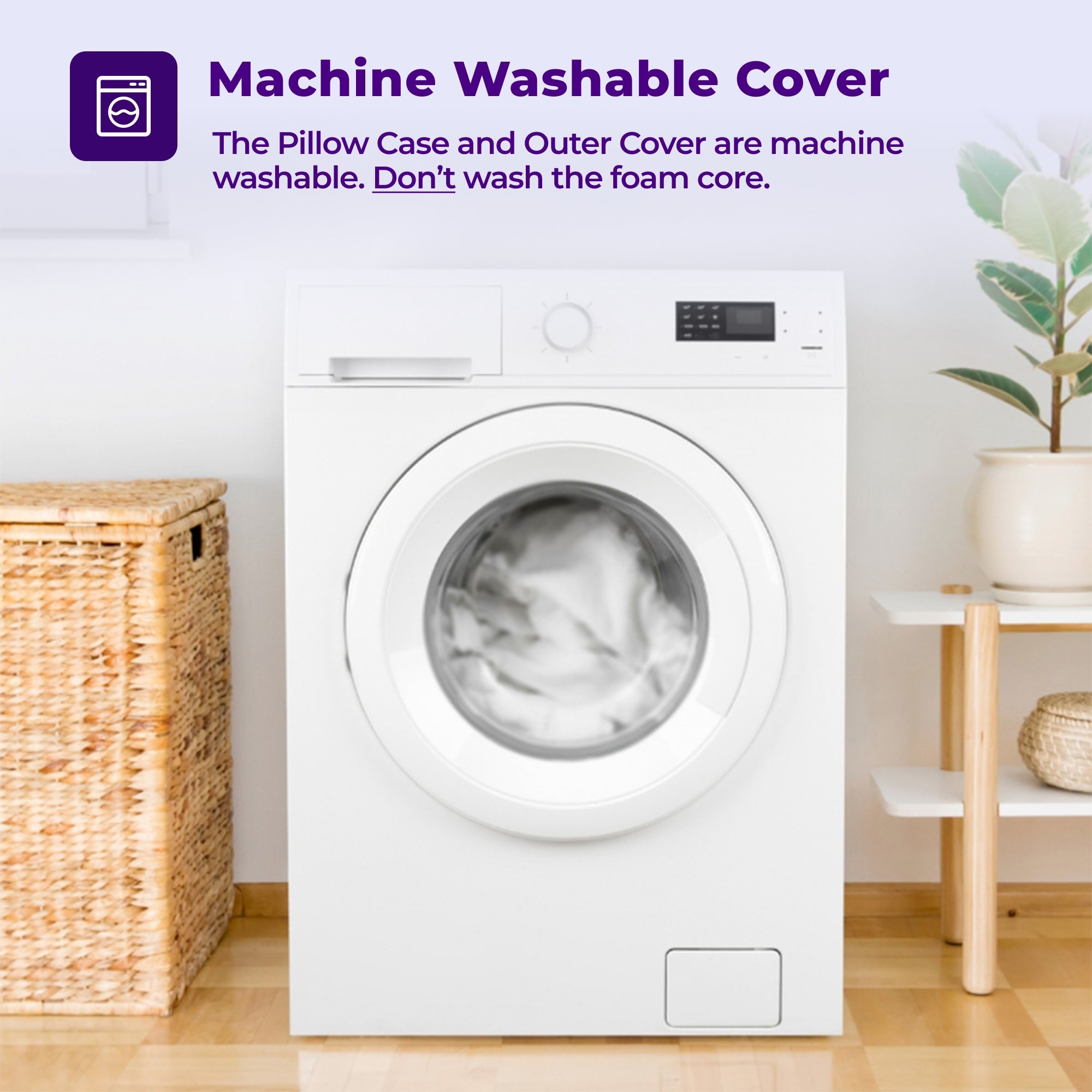 Pillow Cube Side Cube Riser Deluxe - Machine Washable Pillow Cover