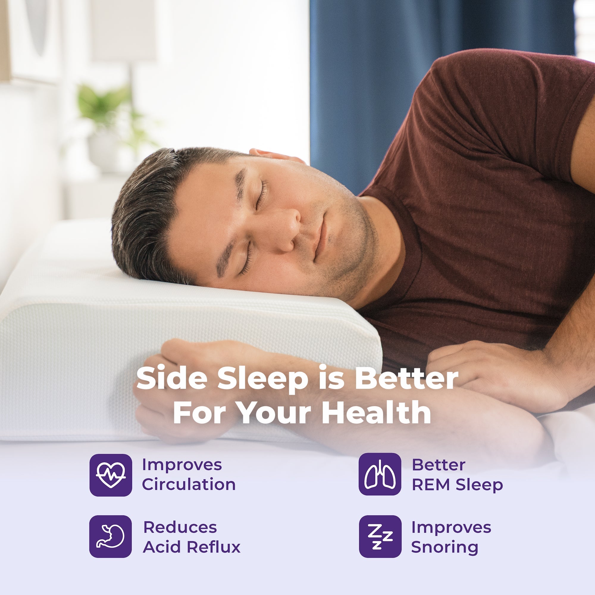 Pillow Cube Side Cube Riser Deluxe - Side Sleep is Better for Your Health