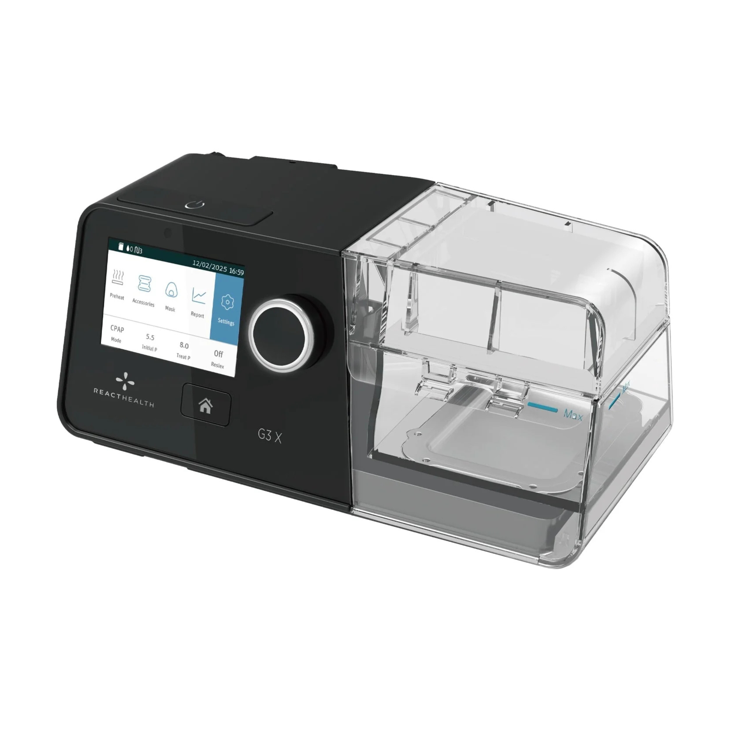 React Health Luna G3-X Auto CPAP Machine - Side View