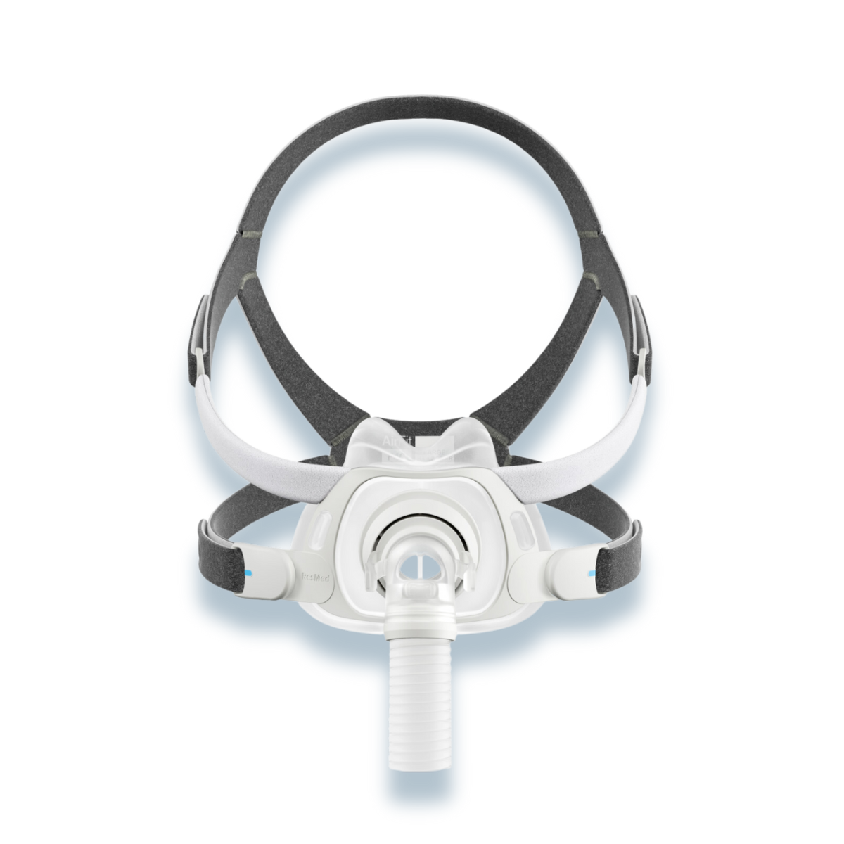 ResMed AirFit F40 full-face CPAP mask configured with size large headgear straps