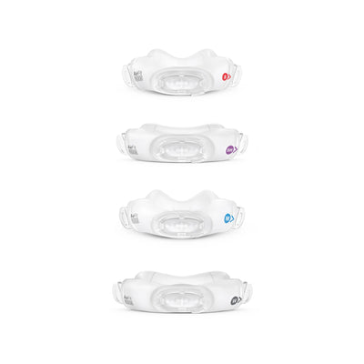 ResMed AirFit N30i nasal cradle replacement cushions displayed in all available sizes