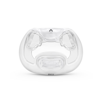 Close-up view of ResMed AirFit X30i oral full-face cushion with nasal cradle openings