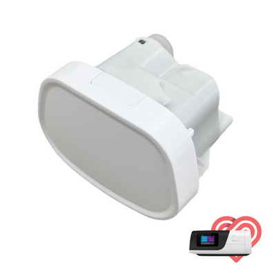 Top view of side cover end cap adapter for ResMed AirSense 11 CPAP machines