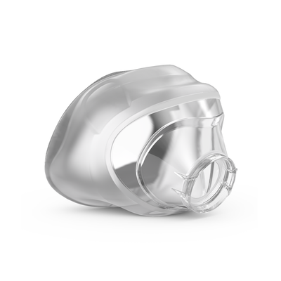 Angled left profile of ResMed AirTouch N20 memory foam nasal cushion in size large