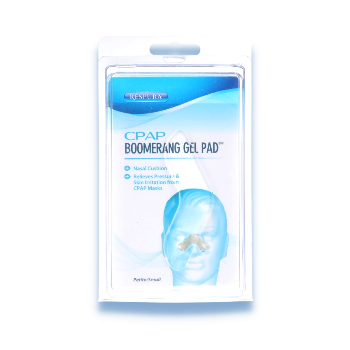 Boomerang gel pad nasal protector in size petite-small for CPAP mask bridge comfort