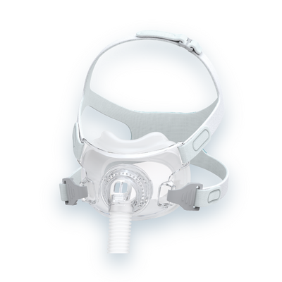 Right side profile of React Health Rio II full-face CPAP mask and flexible lightweight frame
