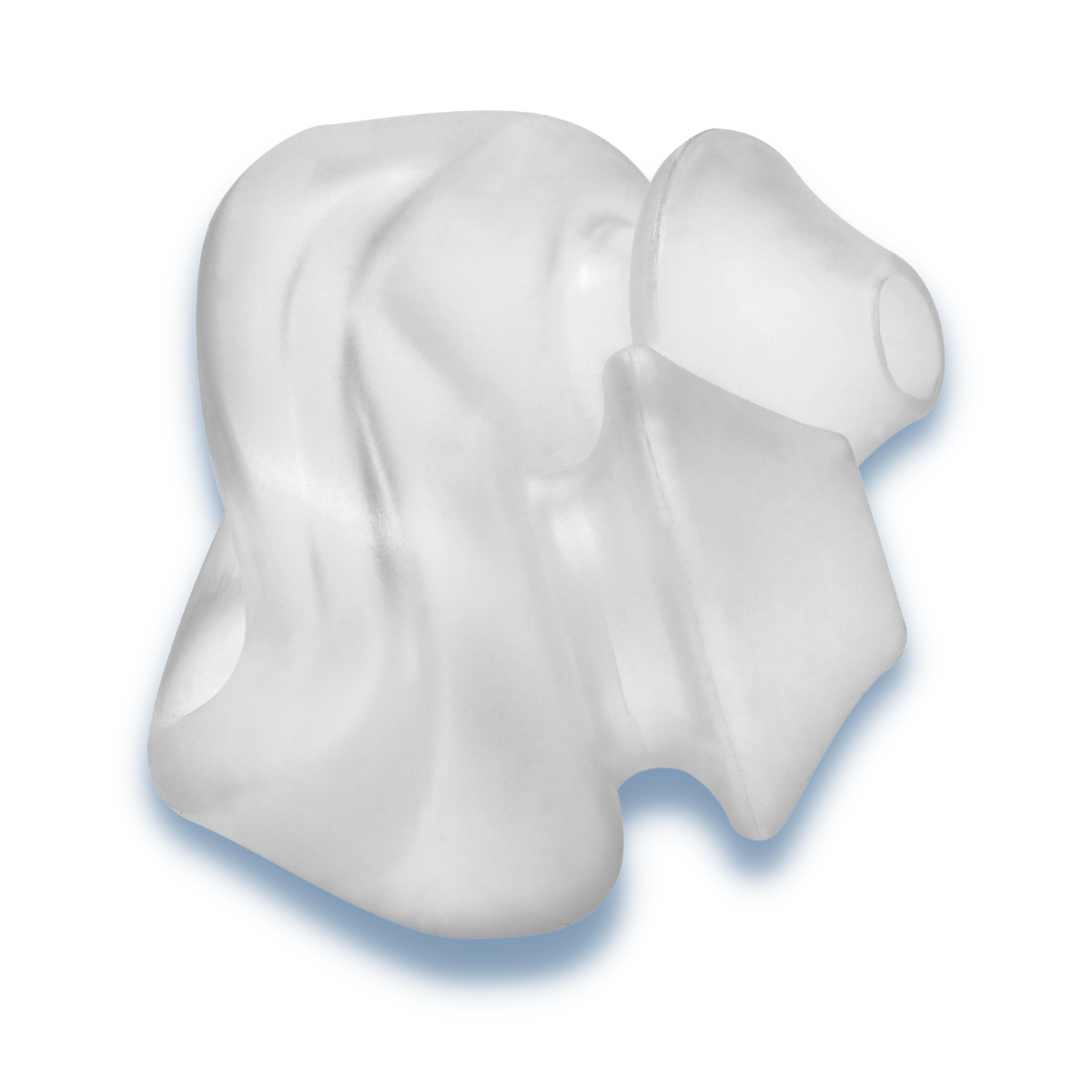 Side profile of React Health Rio II replacement nasal pillow cushion