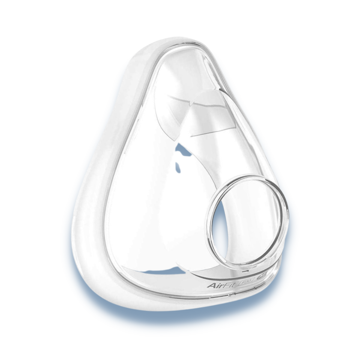 Side profile of replacement silicone cushion for ResMed AirFit F20 full-face CPAP mask