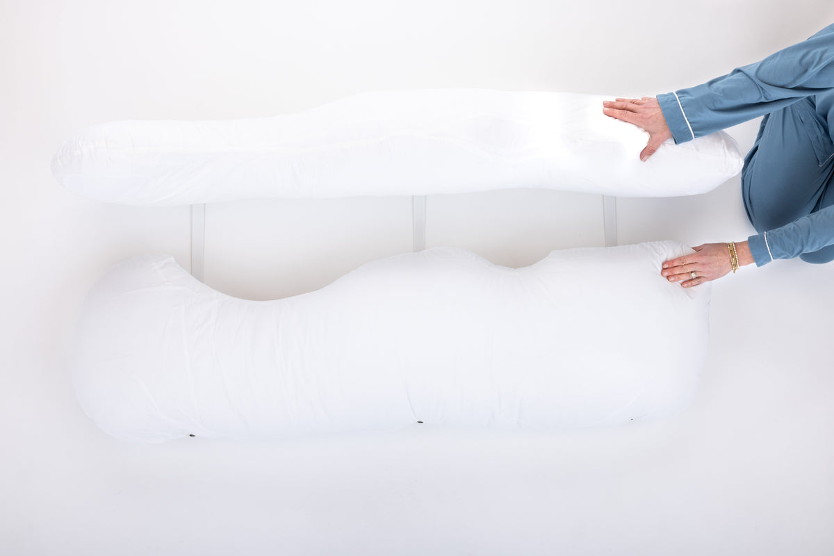 Contoured high-density foam support wedges from the Sleep Again Pillow System