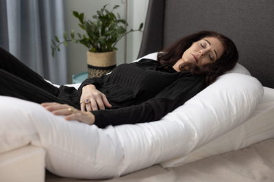 Sleep Again Pillow System - Woman Sleeping On Her Back