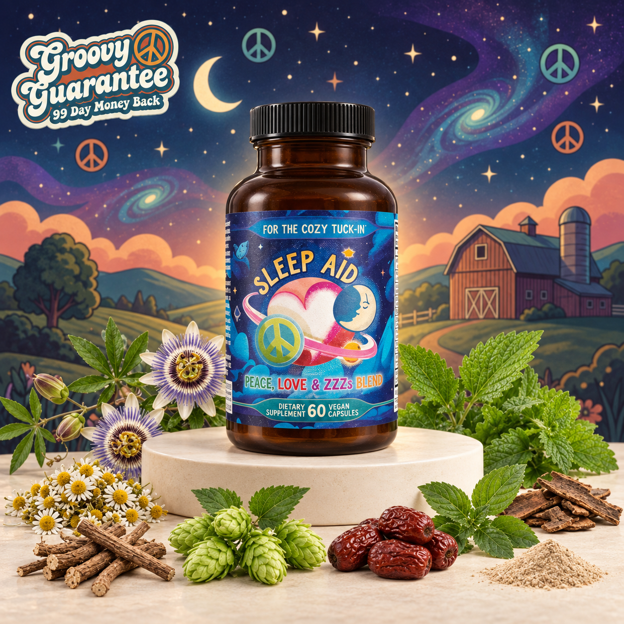 Sleep Aid : Peace, Love & ZZZs Blend - Heartstrong Sleep