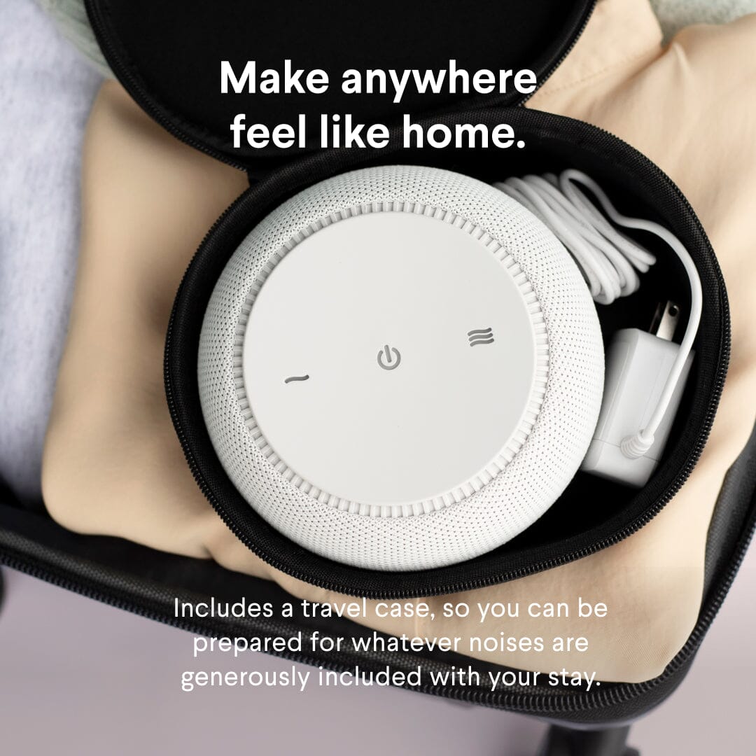 SNOOZ Pro : Smart White Noise Sound Machine with travel carry case. Make anywhere feel like home. 