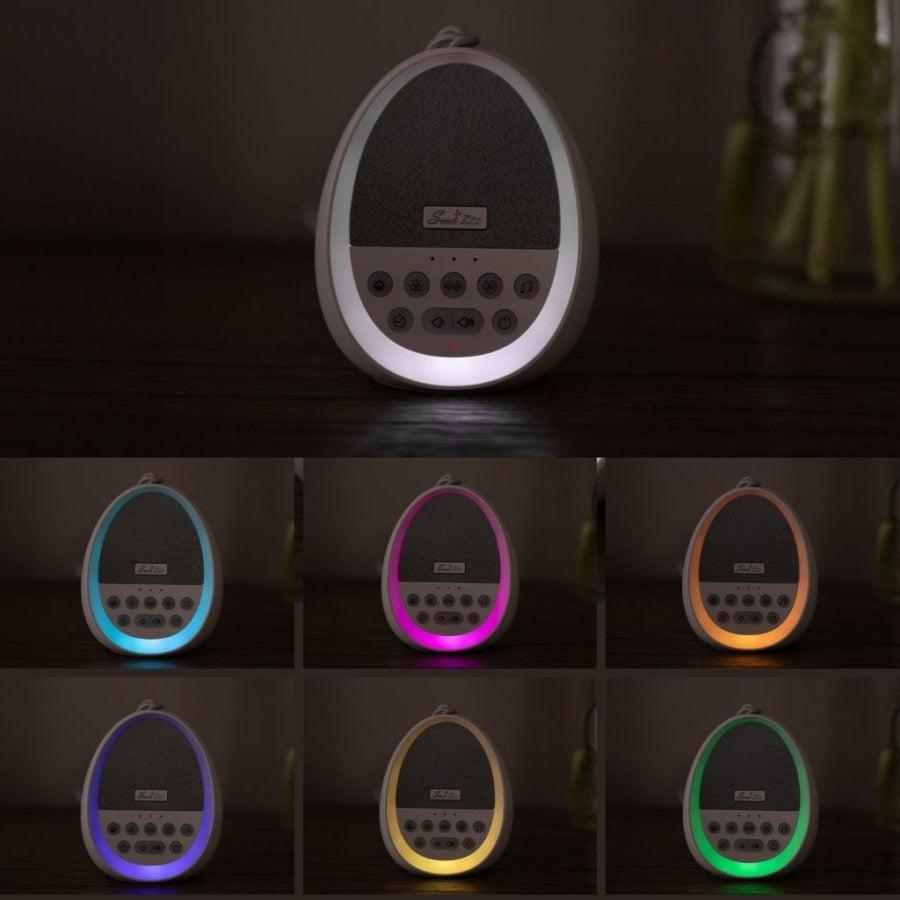 Sweet Zzz's White Noise Machine - Displaying different color options and settings. 