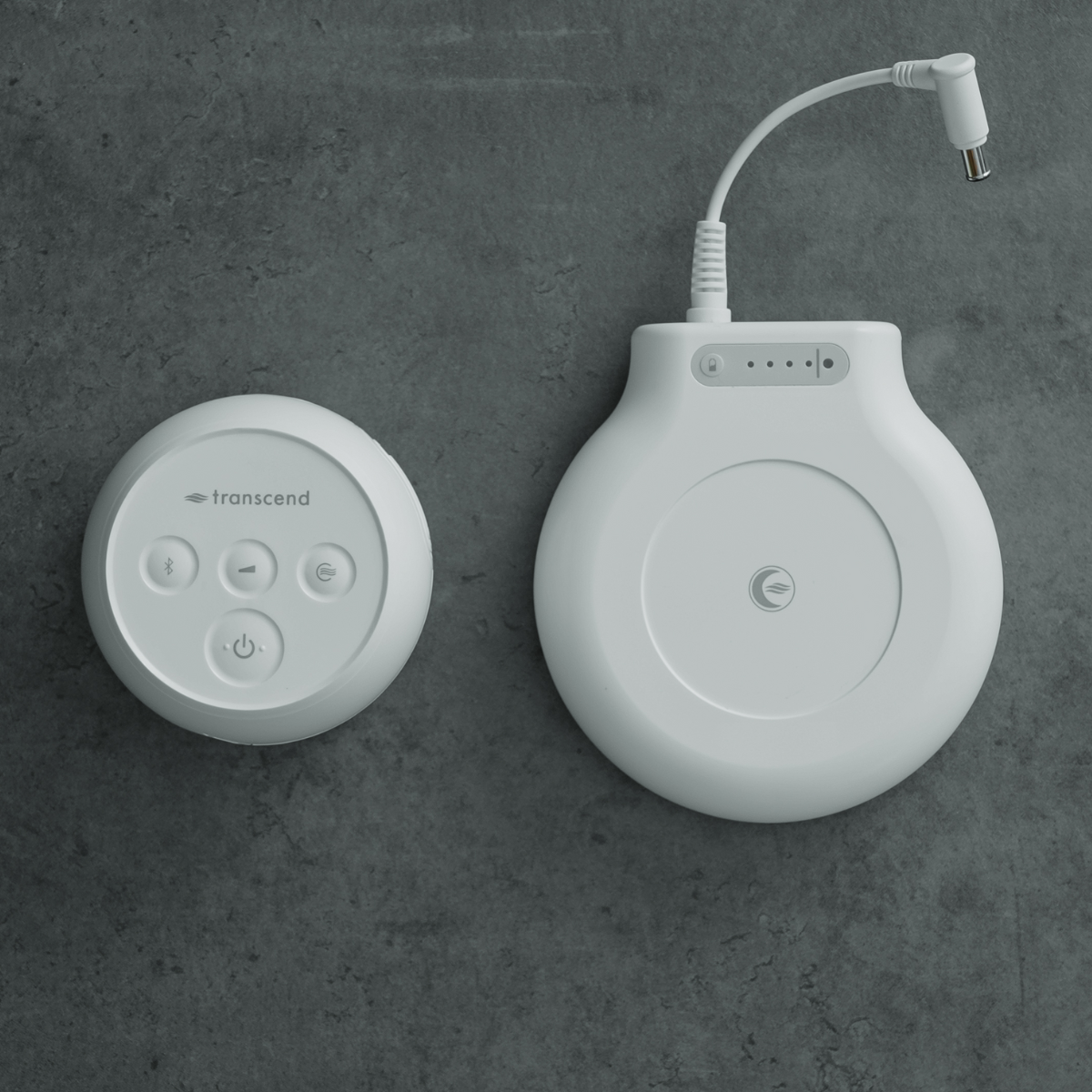 Transcend PowerAway rechargeable battery placed alongside ultra-compact Transcend Micro CPAP