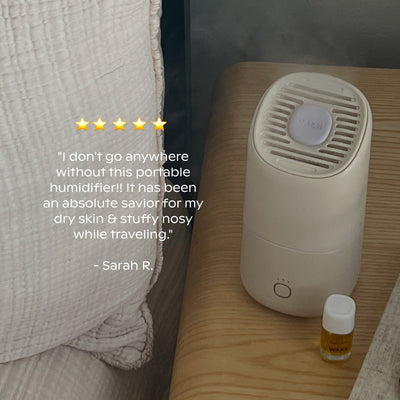Verified customer review highlighting quiet operation and hydration of Canopy humidifier