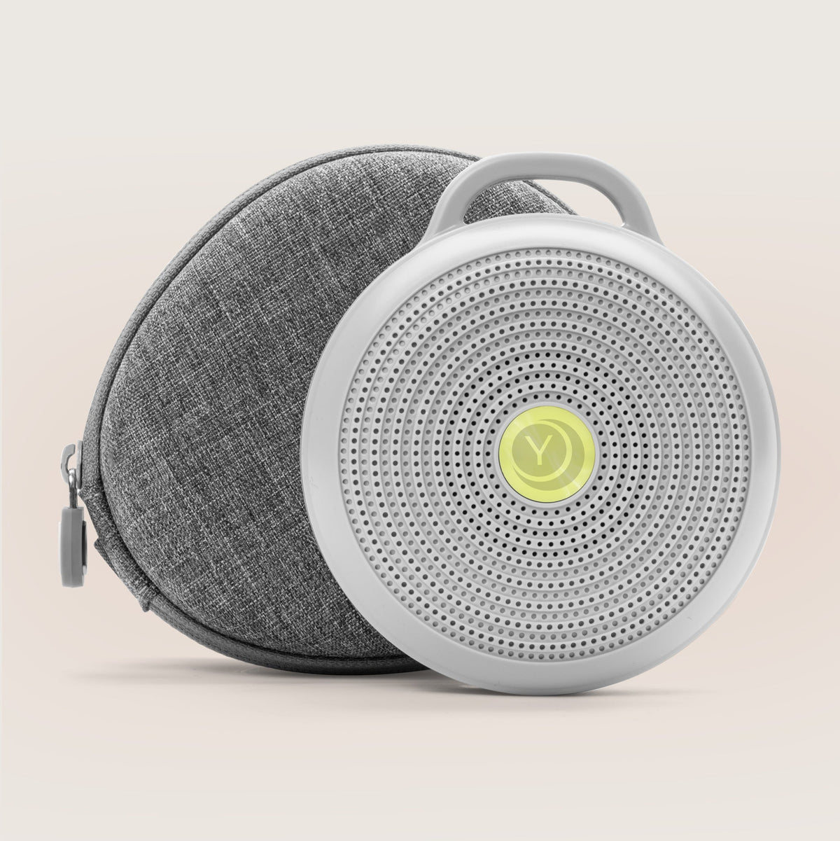 Yogasleep Hushh compact portable white noise machine with zippered linen travel case bundle