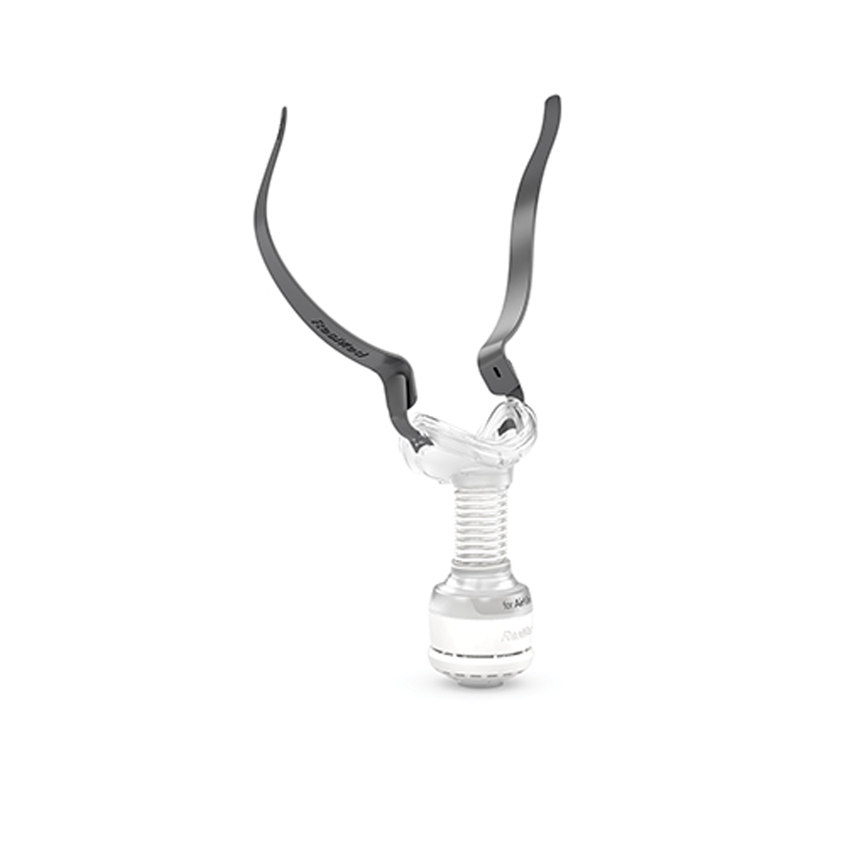 Close-up of ResMed AirFit P10 connector component for AirMini travel CPAP