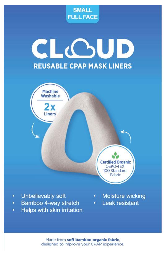 CLOUD organic bamboo fabric full-face CPAP mask liner in size small