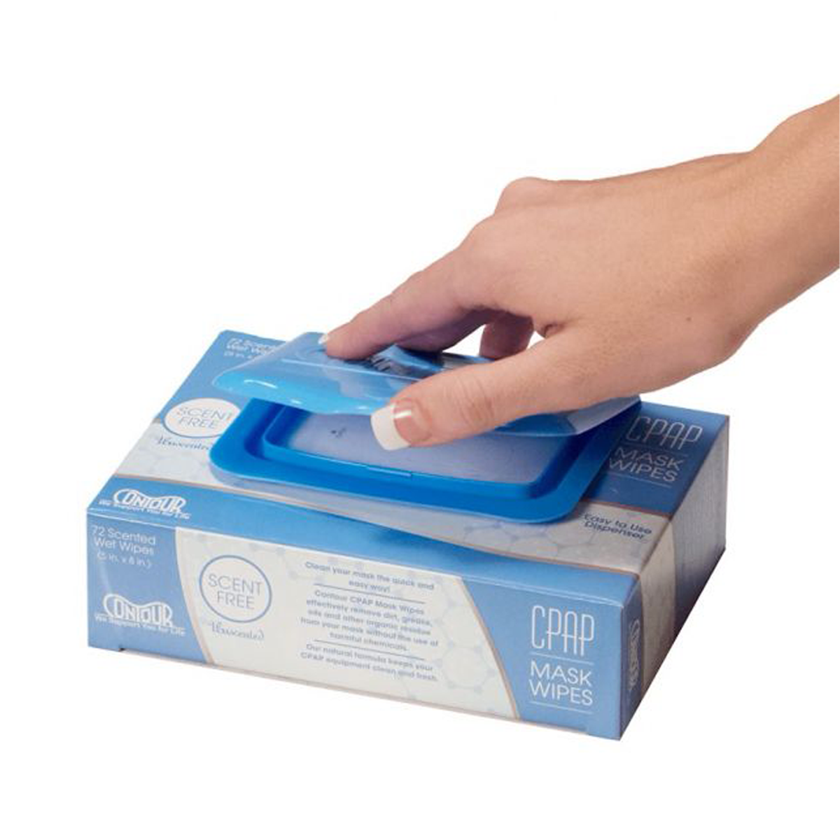 Contour citrus CPAP mask and tube cleaning wipes canister, 72 wipes