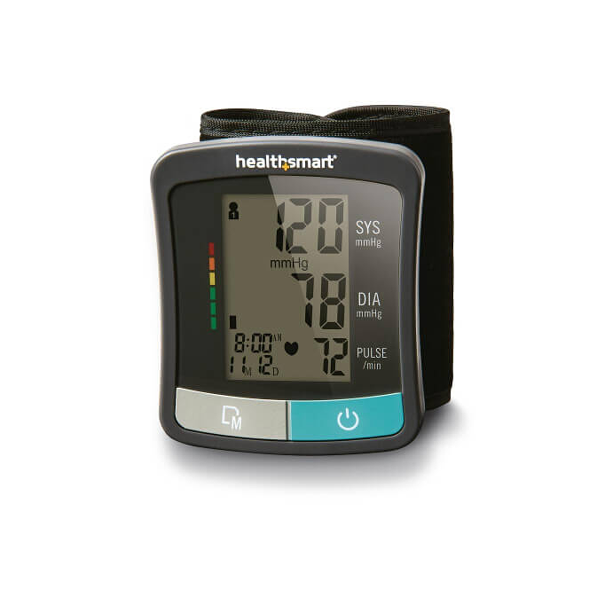 Front view of HealthSmart Standard digital wrist blood pressure monitor