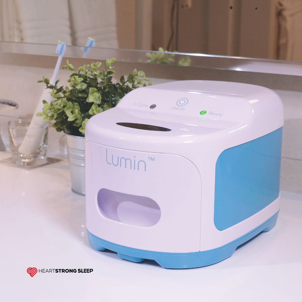 Interior reflective aluminum drawer of Lumin UV-C light sanitizer unit