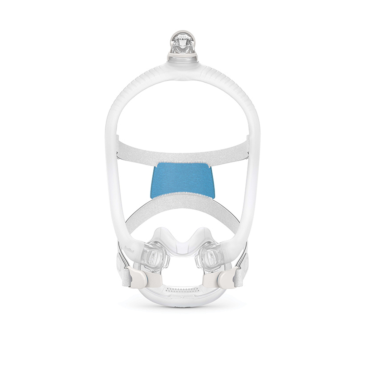 ResMed AirFit F30i full-face CPAP mask with ultra-compact under-the-nose cushion, angled view