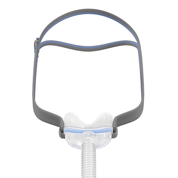 ResMed AirFit N30 nasal CPAP mask complete system with headgear and cushion, front view