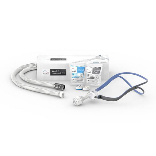 ResMed AirFit P10 mask setup pack for AirMini including nasal pillows and headgear