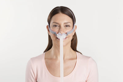 ResMed AirFit™ P10 Nasal Pillow CPAP Mask and Headgear for Her - Front View