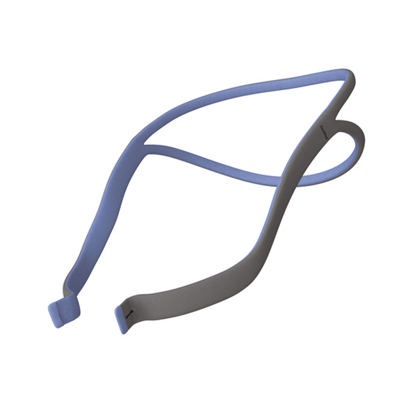 ResMed AirFit P10 standard gray and blue replacement elastic QuickFit headgear strap