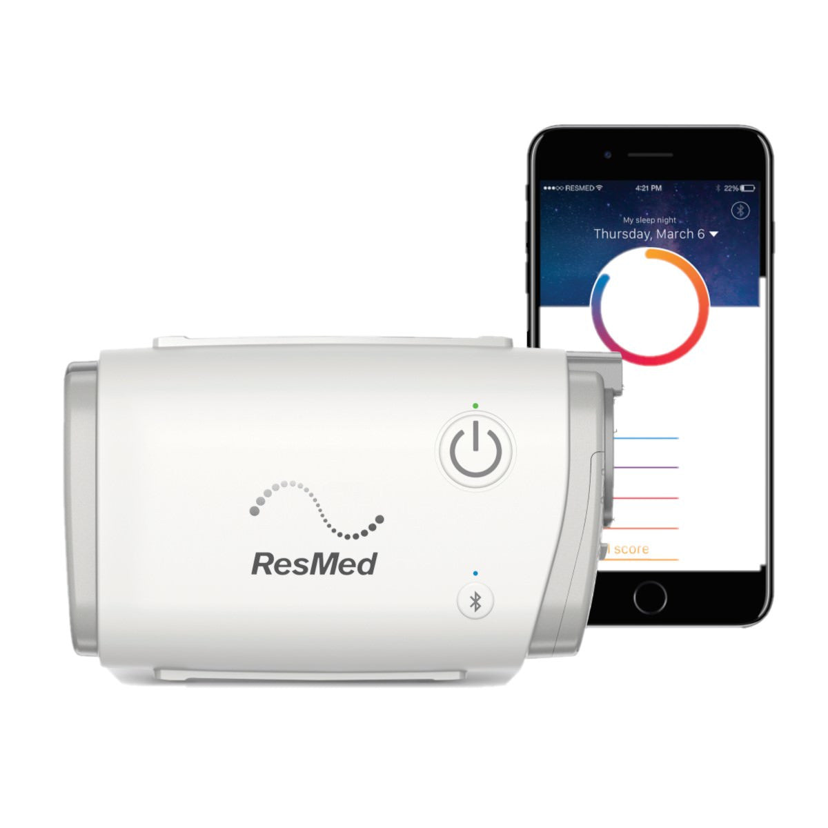 ResMed AirMini AutoSet Travel CPAP Machine - Mobile App