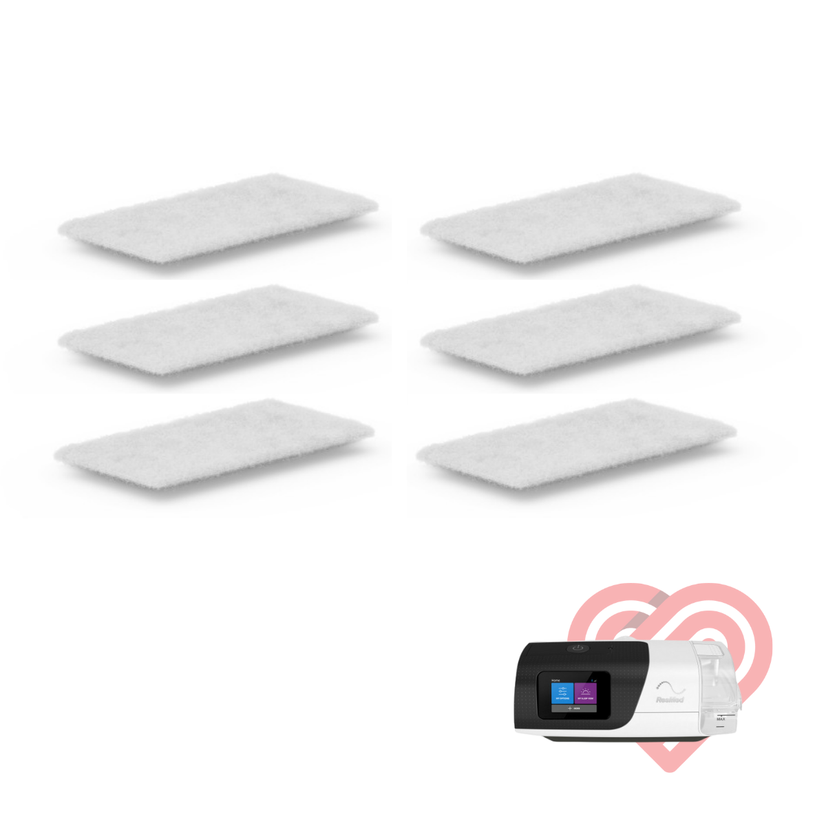 Spirit Medical disposable replacement fine filters for ResMed AirSense 11, 6-pack box